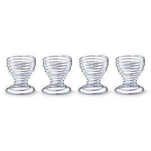 Set 4 suporturi pentru ou argintii din metal Morning Zeller