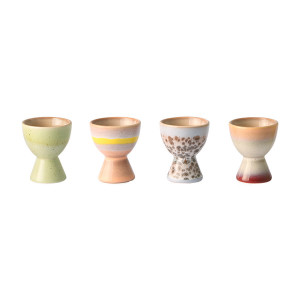 Set 4 suporturi pentru ou multicolore din ceramica Angela HK Living