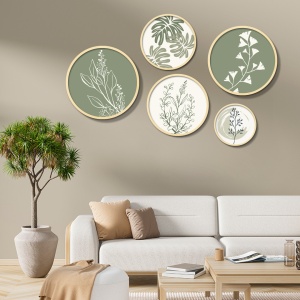 Set 5 tablouri multicolore din lemn Yats-04 The Home Collection