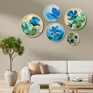 Set 5 tablouri multicolore din lemn Yats-20 The Home Collection