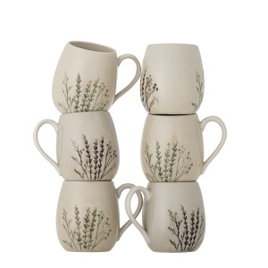 Set 6 cani crem din ceramica 400 ml Bea Bloomingville
