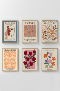 Set 6 tablouri multicolore din lemn Artsycllct15 The Home Collection