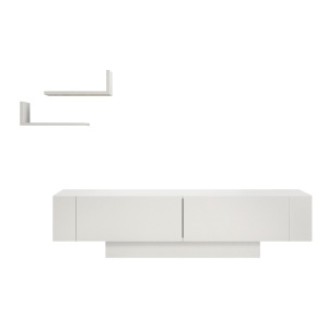 Set comoda TV si 2 rafturi albe Matera The Home Collection