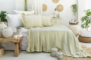 Set cuvertura verde din bumbac Martha Double The Home Collection