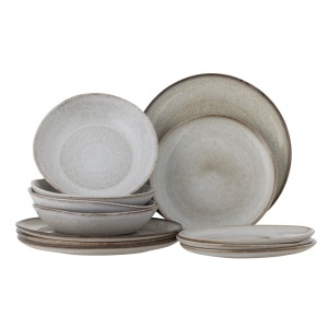 Set de masa 12 piese crem din ceramica Sandrine Bloomingville