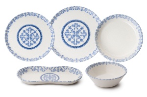 Set de masa 27 piese albastre/albe din ceramica N25003 The Home Collection