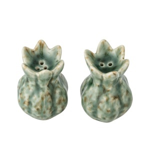 Set solnita si pipernita verde din ceramica 30 ml Cyrill Bloomingville