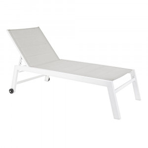 Sezlong alb din textil Hilde High Bizzotto