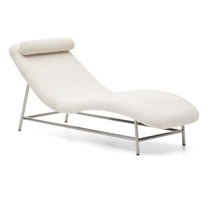 Sezlong bej din metal Osla Kave Home