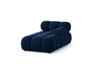 Sezlong canapea modulara albastru royal din catifea pentru 1 persoana Bellis Bluvel Right Micadoni