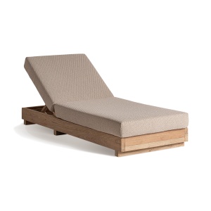 Sezlong maro/gri din lemn Pure Vical Home