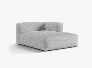 Sezlong pentru canapea modulara argintie din textil pentru 1 persoana Martina 176 Boucle Right Micadoni
