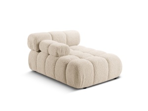 Sezlong pentru canapea modulara bej deschis din textil pentru 1 persoana Bellis Boucle 155 Left Micadoni