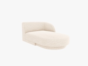 Sezlong pentru canapea modulara bej deschis din textil pentru 2 persoane Miley Right Chenille Micadoni
