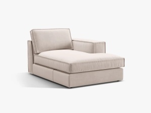 Sezlong pentru canapea modulara bej din textil pentru 1 persoana Pola Right Micadoni