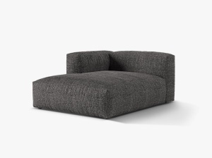 Sezlong pentru canapea modulara gri antracit din textil pentru 1 persoana Martina 176 Boucle Left Micadoni