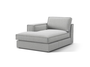 Sezlong pentru canapea modulara gri din textil pentru 1 persoana Pola Left Micadoni