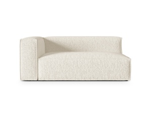 Sezlong pentru canapea modulara ivorie din textil pentru 3 persoane Nuria Boucle Left Micadoni
