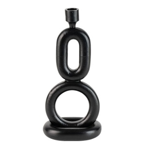 Suport lumanare negru din aluminiu 30 cm Milles Lifestyle Home Collection