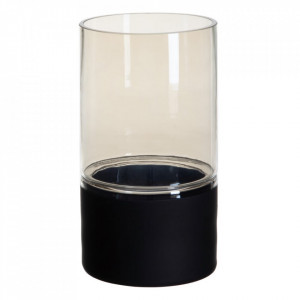 Suport lumanare negru/gri din sticla 30 cm Cauroy The Home Collection