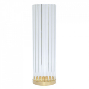 Suport lumanare transparent/auriu din metal 33 cm No Waste Versmissen