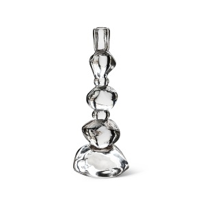 Suport lumanare transparent din sticla 33 cm Crystal HKliving