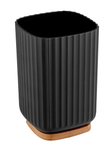 Suport pentru periuta de dinti negru/maro din plastic 9x9 cm Rotello Wenko