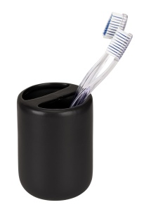Suport pentru periute dinti negru din ceramica 8x10 cm Olinda Wenko