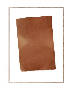 Tablou alb/maro cu rama din lemn Burned II Paper Collective