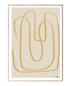 Tablou gallben/crem cu rama din lemn Different Ways Yellow Paper Collective