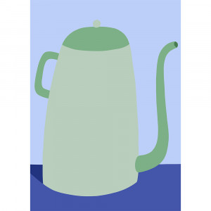 Tablou multicolor cu rama din lemn 30x40 cm Cafetiere Paper Collective