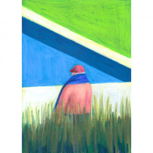 Tablou multicolor cu rama din lemn 30x40 cm Les Vacances 03 Paper Collective