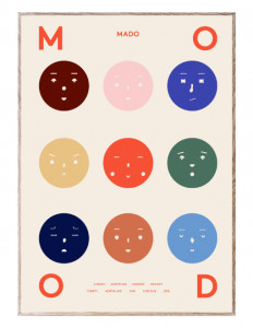 Tablou multicolor cu rama din lemn 50x70 cm Mood Paper Collective