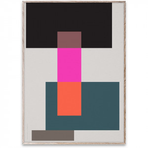 Tablou multicolor cu rama din lemn Wrong Geometry 01 Paper Collective