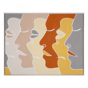 Tablou multicolor din canvas 115x144 cm Faces Denzzo