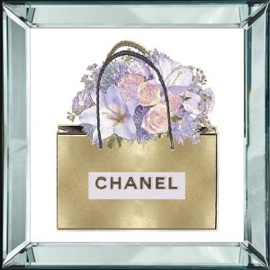 Tablou multicolor din sticla 50x50 cm Bag C Gold Ter Halle