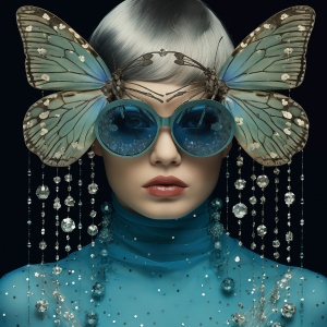 Tablou multicolor din sticla 80x80 cm Butterfly Ter Halle