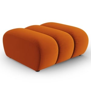 Taburet dreptunghiular maro teracota din catifea 92x95 cm Lupine Micadoni