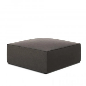 Taburet patrat gri inchis din catifea 93x93 cm Ruby Micadoni