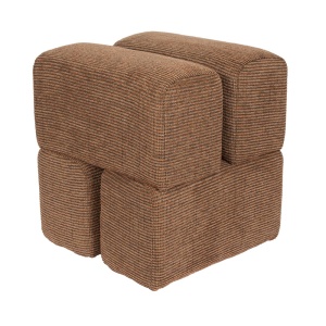 Taburet patrat maro teracota din textil 40x40 cm Staple Quiet Object