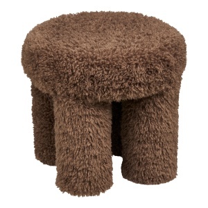 Taburet rotund din textil maro 38 cm Gisborne House Nordic