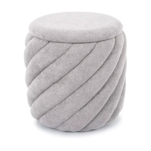 Taburet rotund gri din textil 42 cm Pelaro The Home Collection
