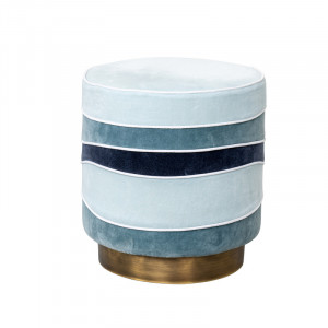 Taburet rotund multicolor din catifea si metal 40 cm Gina Blue Lifestyle Home Collection