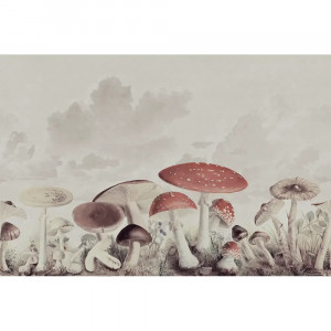 Tapet multicolor din hartie Mushrooms Vintage Rebel Walls