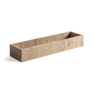 Tava decorativa crem din marmura 12x45 cm Tetbury Vical Home