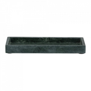 Tava decorativa dreptunghiulara verde din marmura 12x30 cm Juliana Bahne