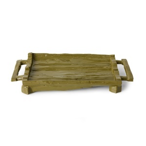 Tava dreptunghiulara verde din lemn 25x53 cm Mees HK Living