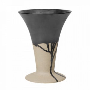 Vaza crem/neagra din ceramica 23 cm Flores Ferm Living