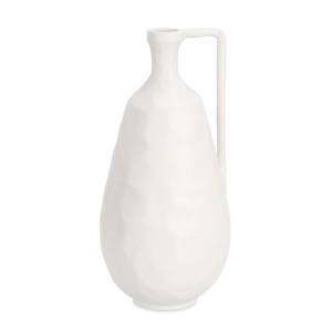 Vaza decorativa alba din metal 35 cm Hisar Bizzotto