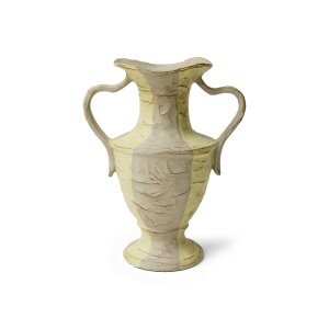 Vaza decorativa crem din ceramica 31 cm New classics Stripes HKliving